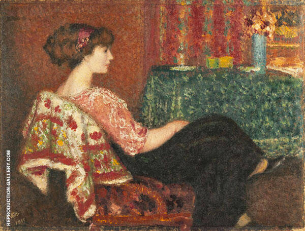 Madam Lemmen in The Salon by Georges Lemmen | Oil Painting Reproduction