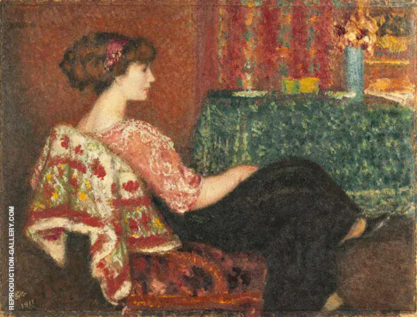 Madam Lemmen in The Salon By Georges Lemmen