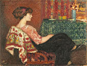 Madam Lemmen in The Salon By Georges Lemmen