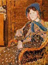 Seated Young Woman in a Blue Hat 1904 By Georges Lemmen