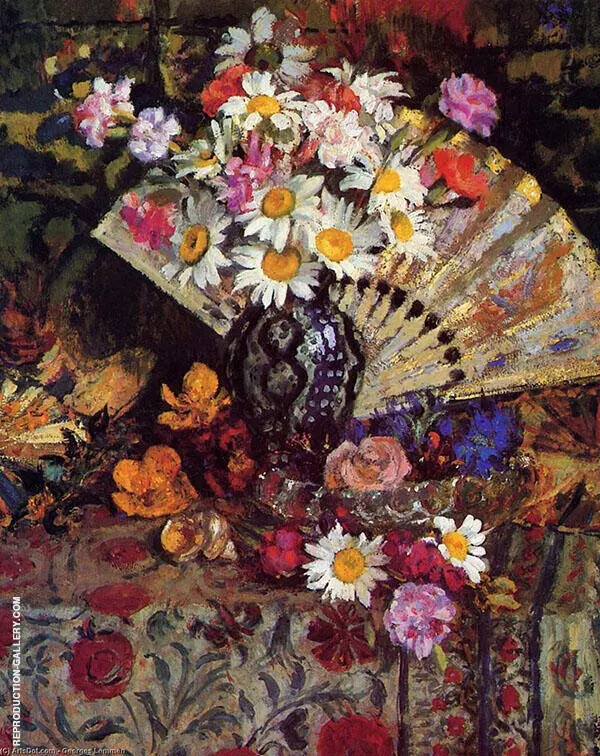Still Life with Fan By Georges Lemmen