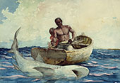 Shark Fishing 1885 By Winslow Homer