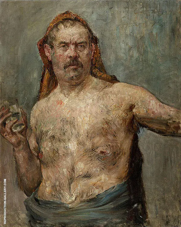 Self Portrait with Glass 1907 By Lovis Corinth
