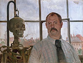 Self Portrait with Skeleton By Lovis Corinth