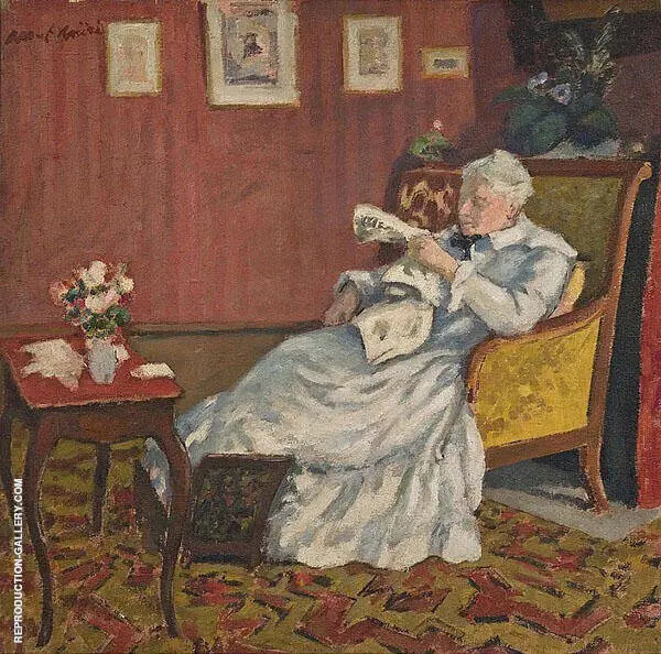 Old Lady in White Seated 1912 By Albert Andre