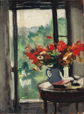 Vase of Flowers in front of The Window By Albert Andre