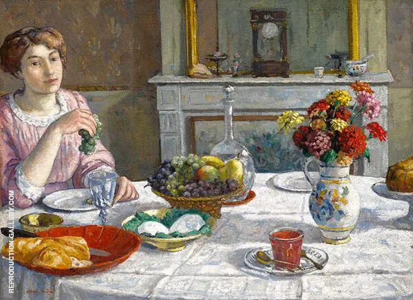 Woman Eating Grapes By Albert Andre