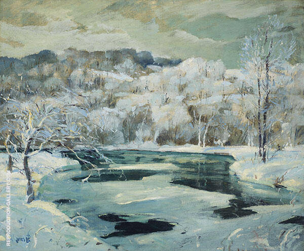 Frosted Trees by Jonas Lie | Oil Painting Reproduction