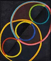 Black Relief with Colored Circles c1930 By Robert Delaunay