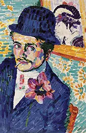The Man with The Tulip Portrait of Jean Metzinger By Robert Delaunay
