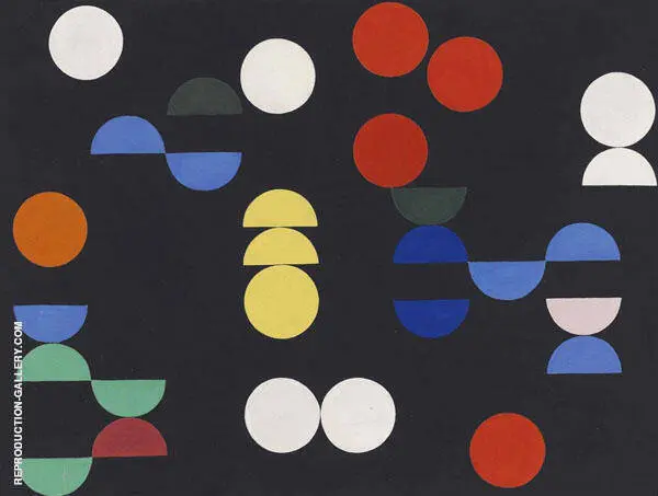 Composition with Circles and Semi Circles By Sophie Taeuber Arp