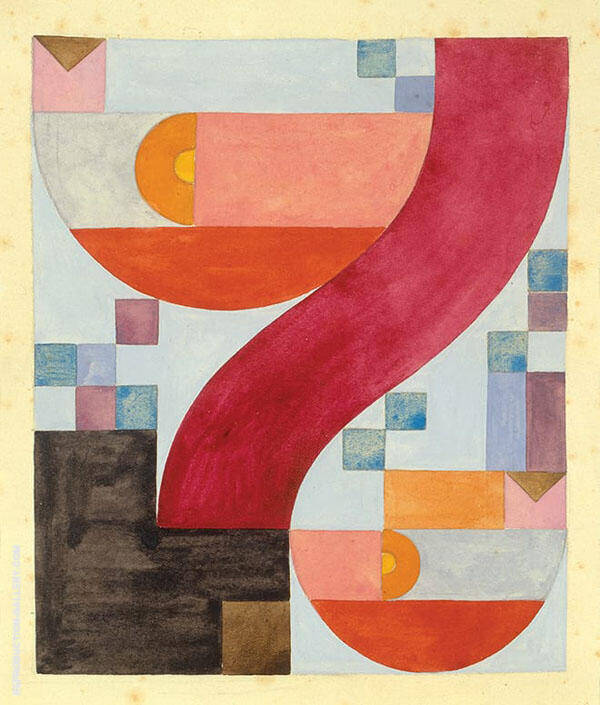 Diverse Elements 1918 by Sophie Taeuber-Arp | Oil Painting Reproduction