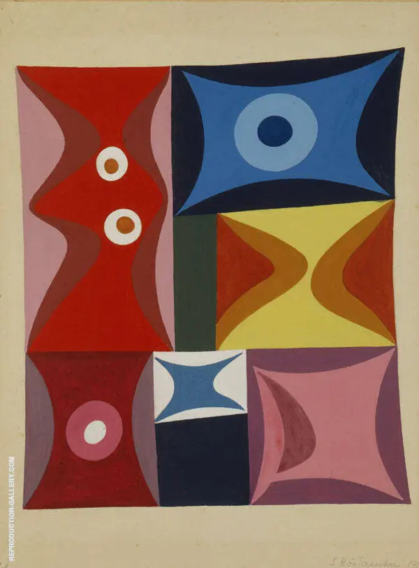 Elementary Forms in a Vertical Horizontal Composition 1934 By Sophie Taeuber Arp