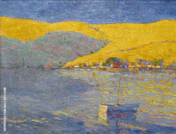 Boats and Yellow Hills by Selden Connor Gile | Oil Painting Reproduction