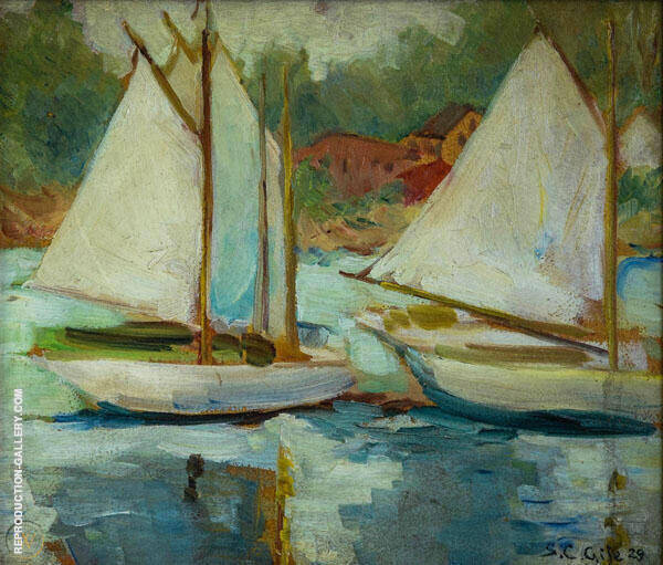 Boats Scene by Selden Connor Gile | Oil Painting Reproduction