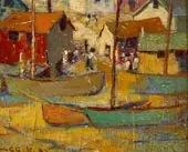 Harbored Boats 1932 By Selden Connor Gile