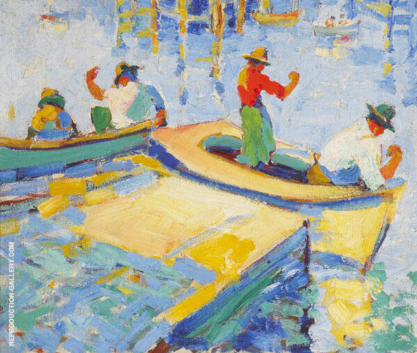 Montere Fishermen 1926 by Selden Connor Gile | Oil Painting Reproduction