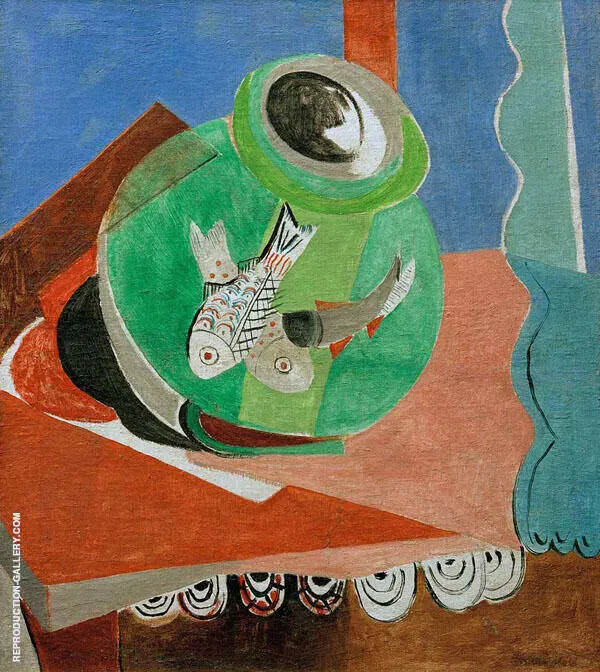 Fish in a Green Glass By Oskar Moll