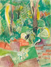Garden with Wall By Oskar Moll