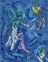 Study for Jacob Wrestling the Angel By Marc Chagall
