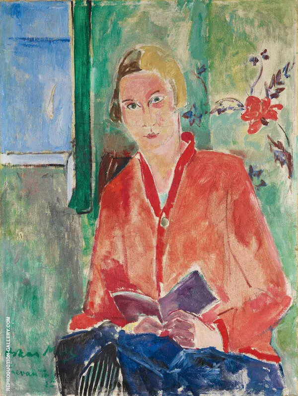 Reader with Red Jacket By Oskar Moll