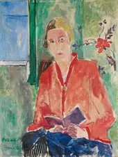 Reader with Red Jacket By Oskar Moll