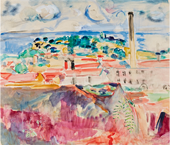 Southern Landscape with Factory By Oskar Moll