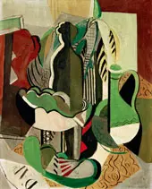 Still Life in Grey with Yellow Leaf By Oskar Moll