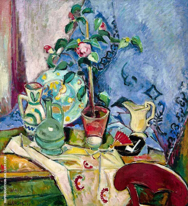 Still Life with Camelia By Oskar Moll