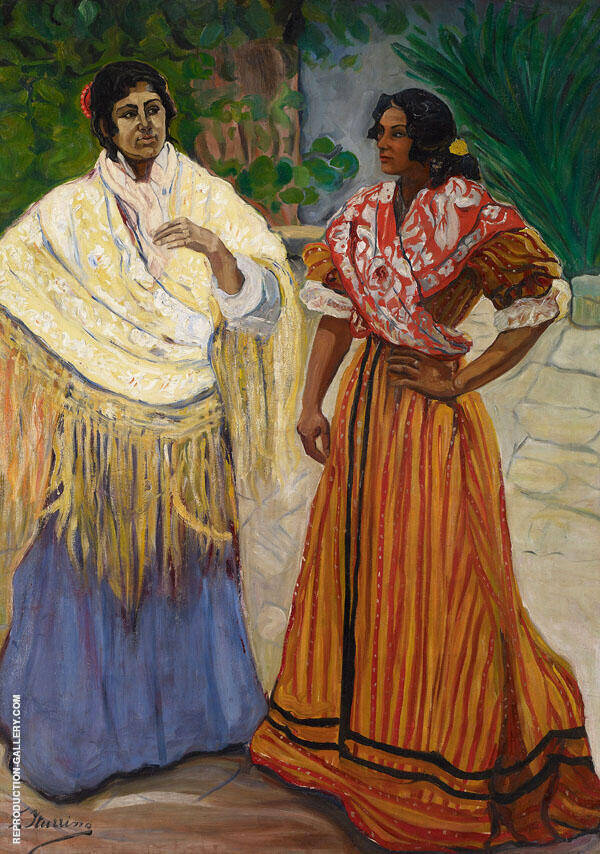 Two Gypsies by Francisco Iturino | Oil Painting Reproduction