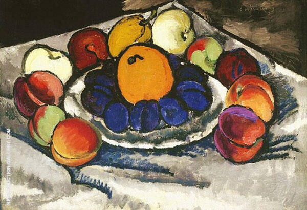 Blue Plums 1910 by Ilya Mashkov | Oil Painting Reproduction