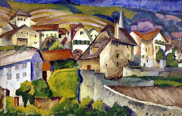 City in Switzerland 1914 By Ilya Mashkov