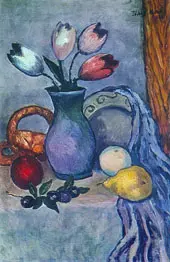 Fruit and Tulips By Ilya Mashkov