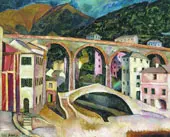 Italy Nervi Landscape with Aqueduct 1913 By Ilya Mashkov