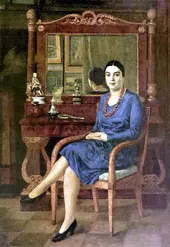 Portrait of a Lady in Blue By Ilya Mashkov