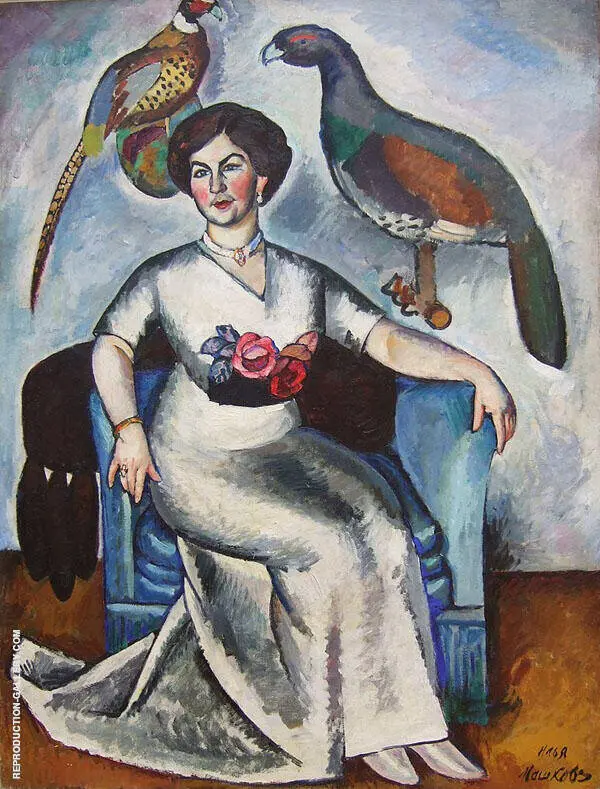 Portrait of a Lady with Pheasants 1911 By Ilya Mashkov