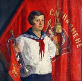 Young Pioneer with a Horn By Ilya Mashkov