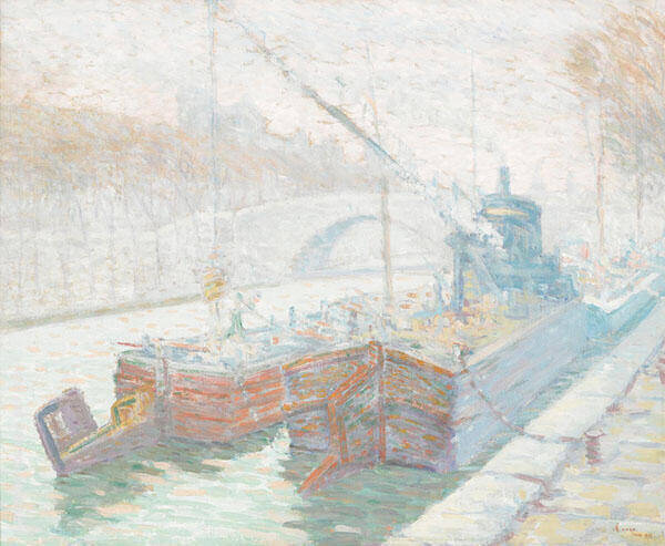 Canal Boats Paris by Rinaldo Cuneo | Oil Painting Reproduction