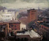 Rain Rooftops West 4th Street By John Sloan