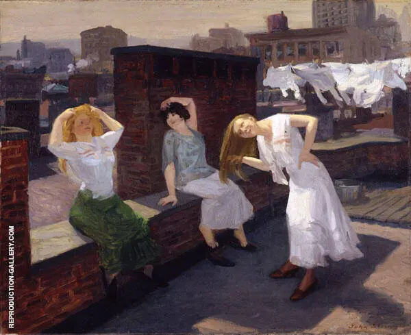 Sunday Women Drying Their Hair By John Sloan