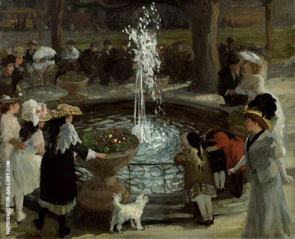 Throbbing Fountain Madison Square By John Sloan