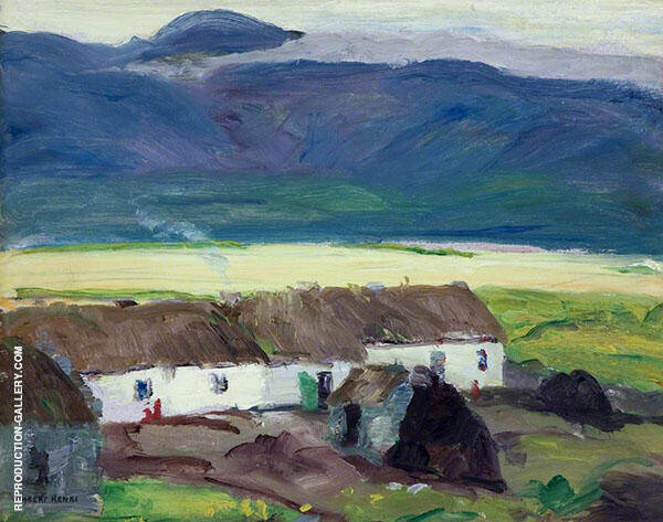 Cottages County Mayo by Robert Henri | Oil Painting Reproduction