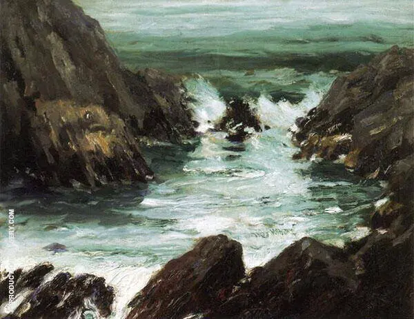 Marine with Rocks 1909 By Robert Henri