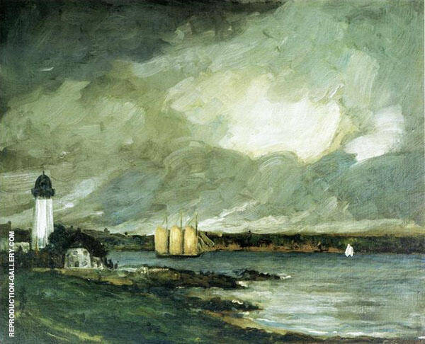 Pequot Light House Connecticut Coast 1902 | Oil Painting Reproduction