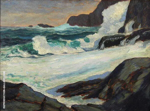 Seascape on The Rocks By Robert Henri