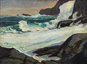 Seascape on The Rocks By Robert Henri