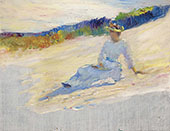 Sunlight Girl on Beach Aavalon By Robert Henri