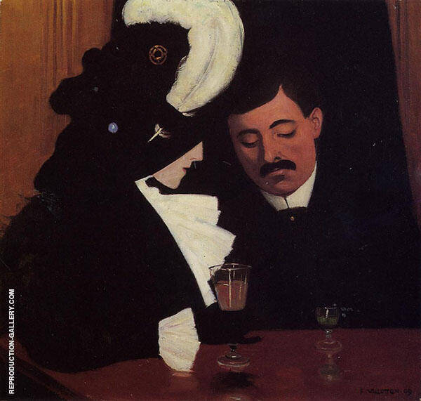 At The Cafe Provincial by Felix Vallotton | Oil Painting Reproduction
