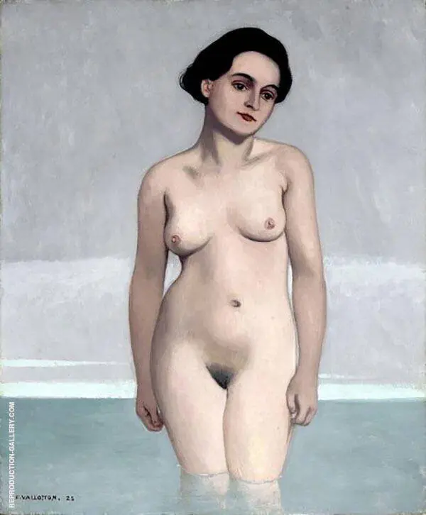 Bather in The Water up to The Middle of Her Thighs Seen from The Front 1910 By Felix Vallotton