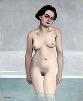Bather in The Water up to The Middle of Her Thighs Seen from The Front 1910 By Felix Vallotton